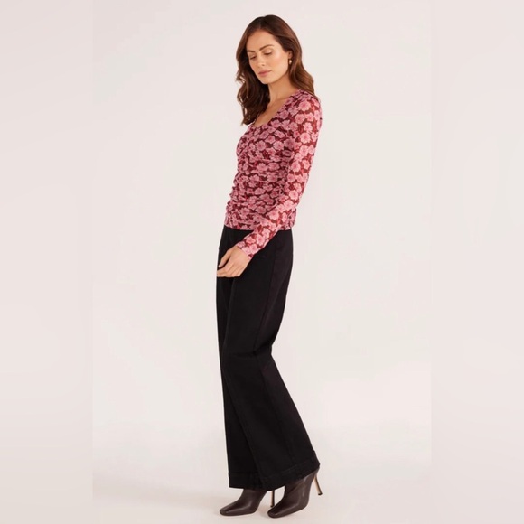MINKPINK Women’s Dakota‎ Mesh Ruched Floral Top Size S - Picture 8 of 9